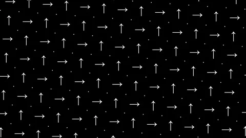 Animated Seamless Pattern Of White Arrows And Dots With Vortex Animation Stock Footage 333514445