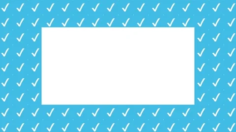 Animated Seamless Pattern Of White Checkmark Symbols On A Blue Background Stock Footage 333514529