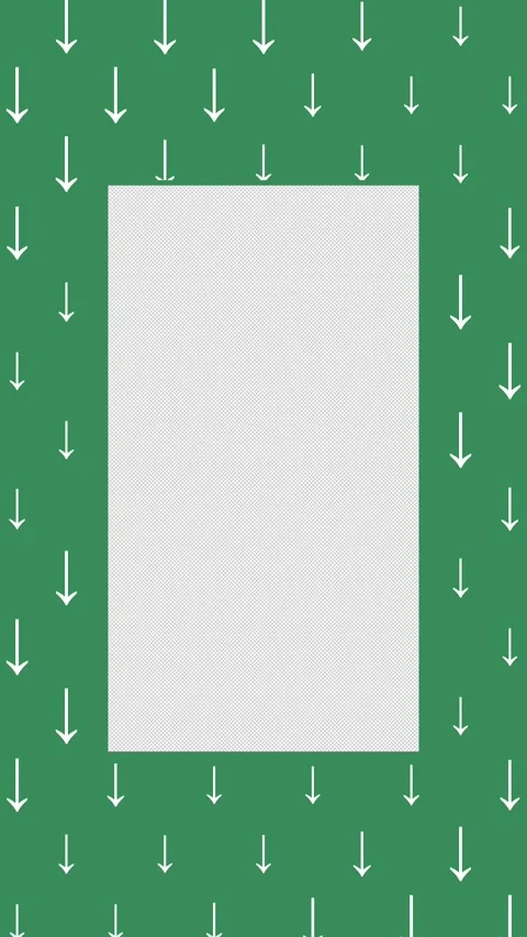 Animated Seamless Pattern Of White Down Arrows On A Green Background Video stock 333514519