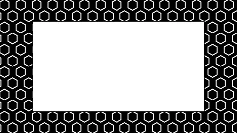 Animated Seamless Pattern Of White Hexagon Symbols On A Black Background Stock Footage 333514611