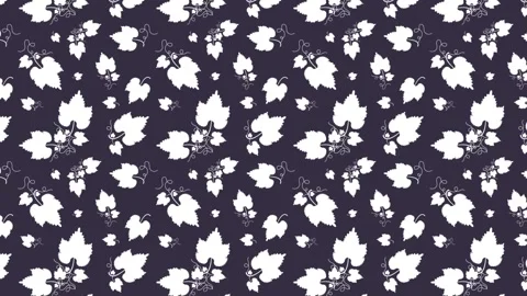 Animated seamless pattern with white leaves and tendrils. Design element. L.. Stock Footage 250926871