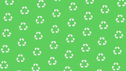 Animated Seamless Pattern Of White Recycling Symbols With Vortex Animation Stock Footage 332169288