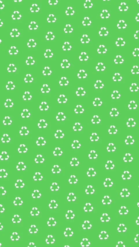 Animated Seamless Pattern Of White Recycling Symbols With Vortex Animation Stock Footage 332169291