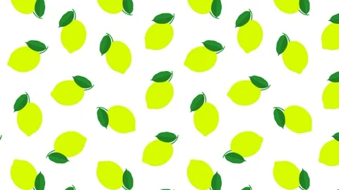 Animated seamless pattern with whole lemon and leaves. Harvesting citrus fr.. Video stock 250926883