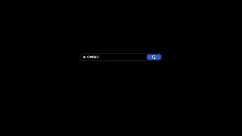 Animated search bar with AI generated summary panel expanding below query on 스톡 동영상 347256841