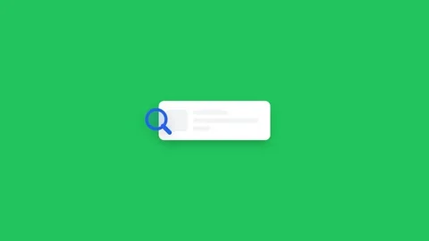 Animated Search Bar Icon Element with Magnifying Glass on Green Background Stock Footage 346726461