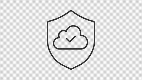Animated secure cloud storage line icon Stock Footage 329745783