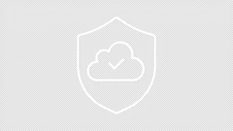 Animated secure cloud storage white line icon Stock Footage 331842526