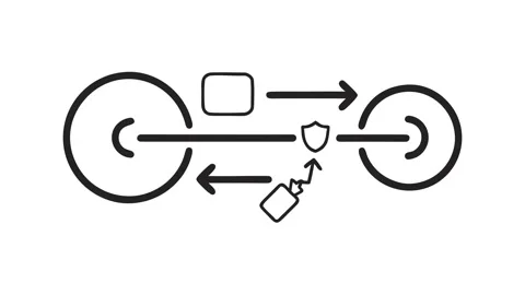 Animated Secure Data Transfer Secure Network Communication Line Drawing Icon Vídeos de archivo 337241985