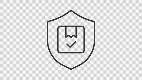 Animated secure delivery line icon Stock Footage 329745774
