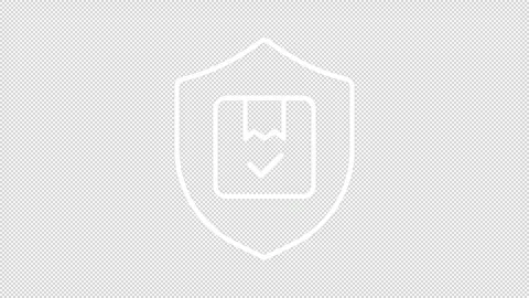 Animated secure delivery white line icon Stock Footage 331842498
