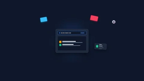 Animated Secure Inbox Hub Interface Display Stock Footage 347626520