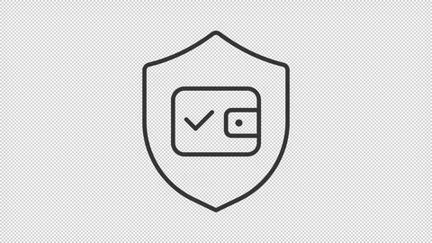 Animated secure payment line icon Stock Footage 329745798