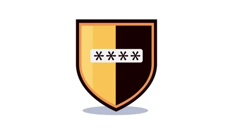 Animated security shield displaying password input with asterisks, represen.. Stock-Footage 338314352