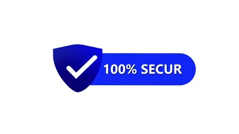 Animated security shield icon. Blue gradient checkmark for app and website .. Stock Footage 313971695