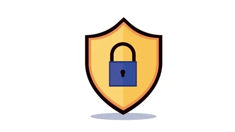 Animated security shield icon with padlock symbol for digital data protecti.. Stock Footage 339256772