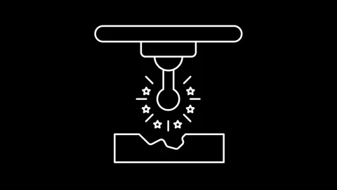 Animated Selective Laser Melting Icon icons in thin line style Stock Footage 314337606