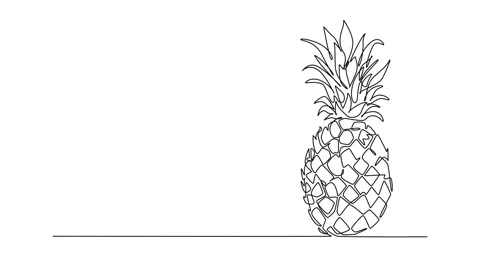 Animated self drawing of continuous line draw of whole healthy organic yell.. Stock Footage 276316978