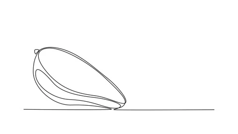 Animated self drawing of continuous line draw of half sliced healthy organi.. Stock Footage 276418326