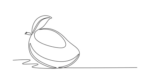 Animated self drawing of continuous line draw of whole healthy sweet organi.. Stock Footage 276418334