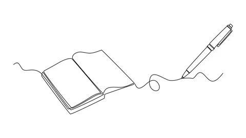 Continuous Line Book Stock Videos – Royalty-Free HD & 4K Videos