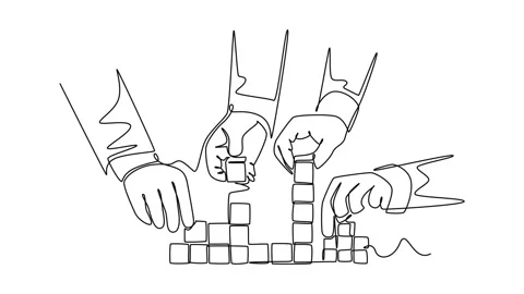 One Line Drawing Team Stock Videos – Royalty-Free HD & 4K Videos