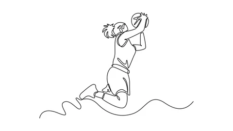 Animated self drawing of continuous line... | Stock Video | Pond5