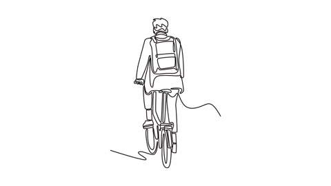 Animated self drawing of continuous line draw back view young businessman c.. 스톡 동영상 313126496