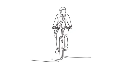 Animated self drawing of continuous line draw business executive with helme.. Video stock 313126499