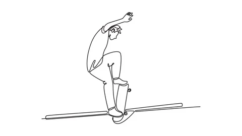 Animated self drawing of continuous line... | Stock Video | Pond5