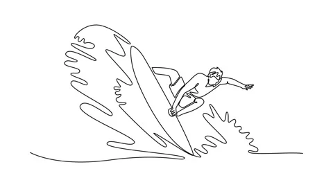 Animated self drawing of continuous line... | Stock Video | Pond5