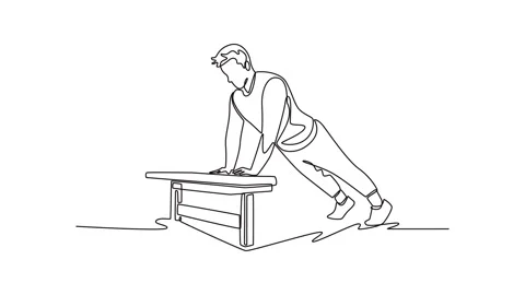 Animated self drawing continuous line draw attractive man is performing inc.. Stock Footage 320062368