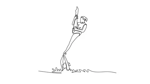 Animated self drawing of continuous line... | Stock Video | Pond5