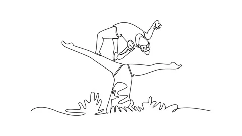 Animated self drawing of continuous line... | Stock Video | Pond5