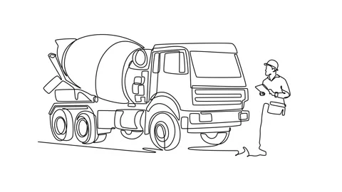 Animated self drawing of continuous line draw professional male engineer ho.. Stock Footage 341006896