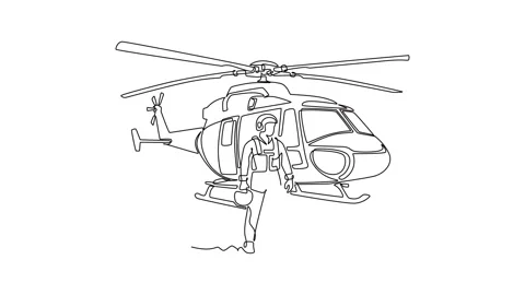 Animated self drawing of continuous line draw skilled professional young ma.. Stock Footage 341006907