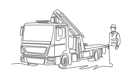 Animated self drawing of continuous line draw young professional male tow t.. Stock Footage 341006944