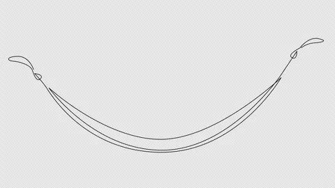 Animated self drawing of one line draw hammock. 4K video, alpha channel. Stock Footage 304032272