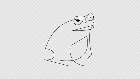 Animated self drawing of single continuous line draw frog Stock Footage 200775433