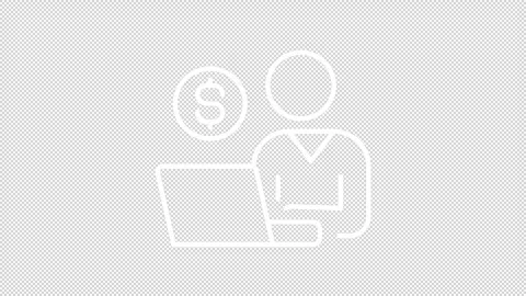 Animated self employed person white line icon Stock Footage 333747837