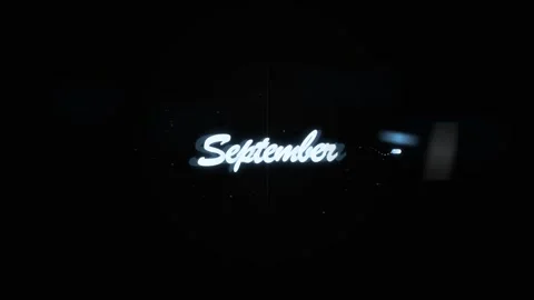 Animated September Word Glowing Light Particles Dark Background Vídeo Stock 332695276