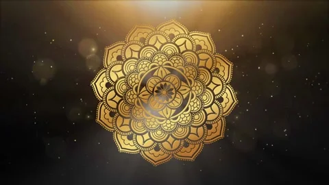 An animated sequence of a gold mandala 4K Stock Footage 260742684