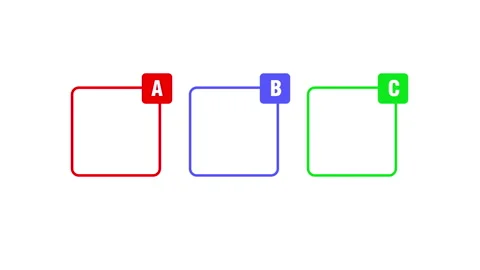 Animated sequence of labeled boxes appearing on white background Stock Footage 340523115