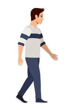 Animated sequence of a man walking forward Stock Illustration