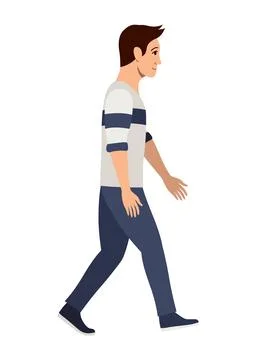 Animated sequence of a man walking forward Stock Illustration