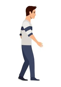 Animated sequence of a man walking forward Stock Illustration