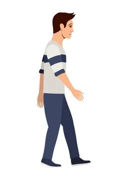 Animated sequence of a man walking forward Stock Illustration
