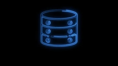 Animated server database line icon, Data management animation, Cloud storage, Bi Stock Footage 301104453