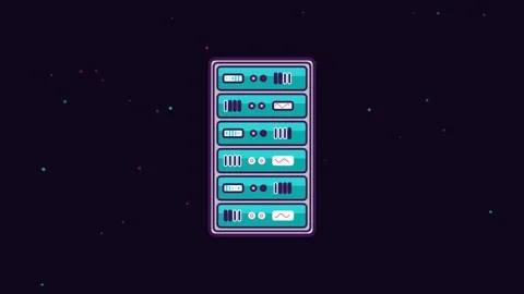 Animated Server Tower Rack Motion Graphic for Data Center and Cloud Technolog Stock Footage 342109224