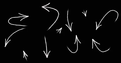 Animated Set of Boho Loop Arrows. Hand-Drawn Arrow sketch in Doodle style Stock Footage 158753222